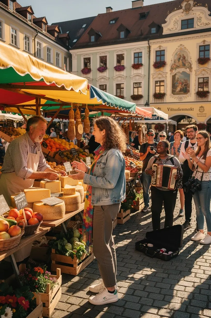 Familie, die entspannt an einem See in Bayern picknickt und die natürliche Schönheit der Region genießt.